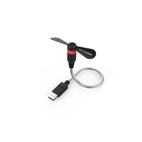 RealPower USB mini Fan schwarz (USB-Ventilator flexibel)29cm