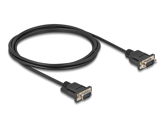 Delock Kabel seriell - DB-9 (M) zu DB-9 (M) - Schwarz, Ansicht 3