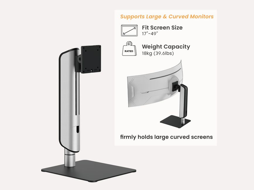 Equip Tischfuß 17-49/1TFT 360° Robust/Freist. 18Kg silber, Ansicht 4