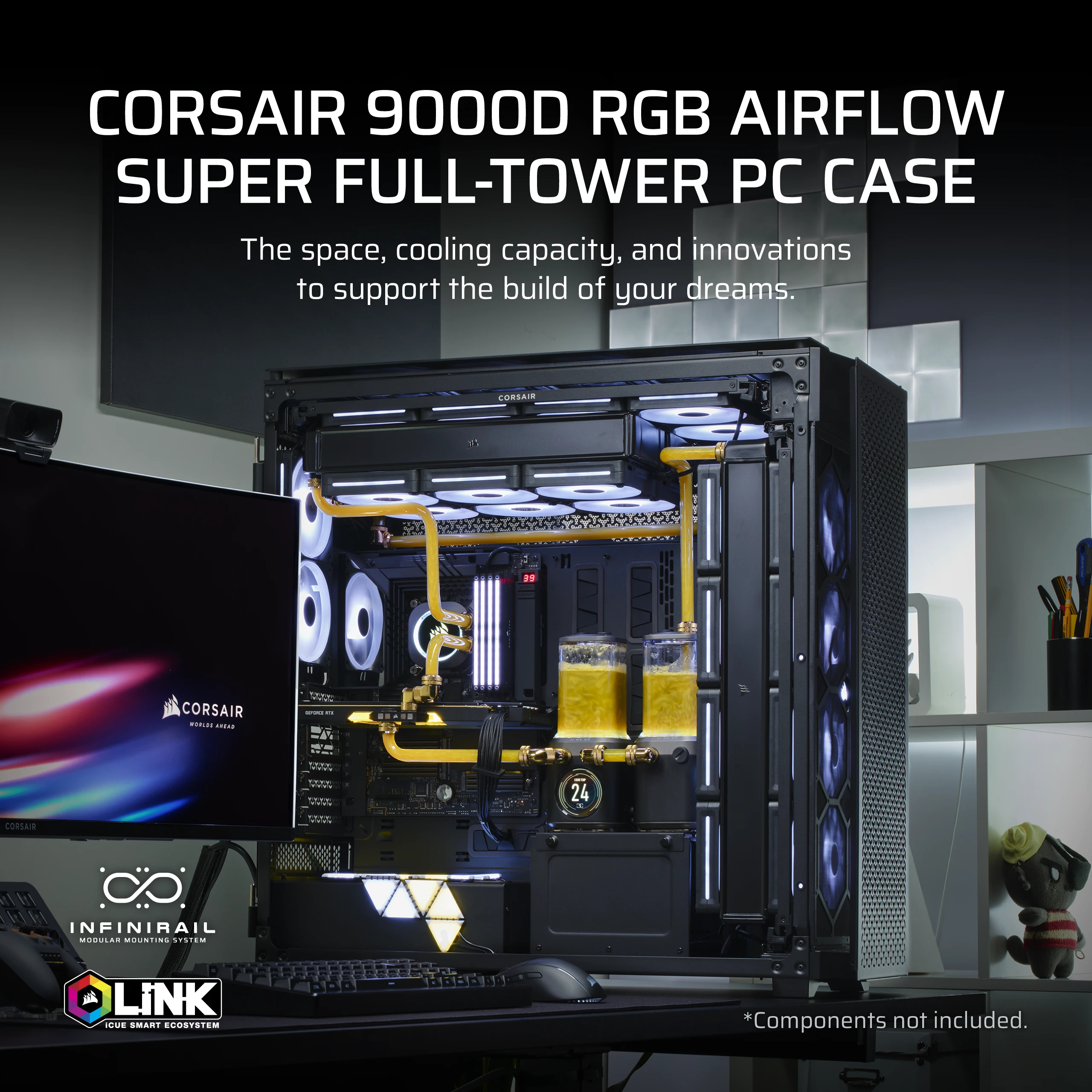 Corsair Case iCUE 9000D RGB Airflow Tower TG black, Ansicht 2