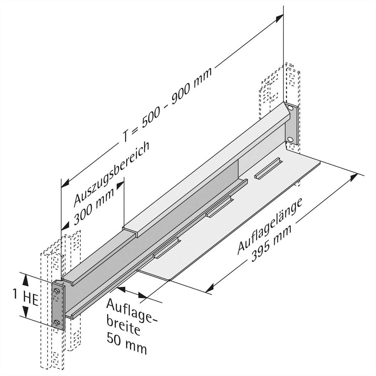 APRA apraNET - Rack-Schiene - 48.3 cm (19), Ansicht 2