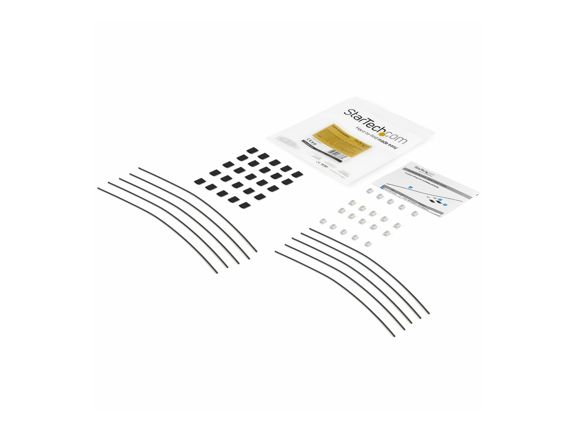 StarTech.com CONNLOCKPK10 Sicherheitskabel (10er Pack, Kabelschloss schützt vor Diebstahl, verstellbar, Schrumpfschlauch, Aderendhülsen)