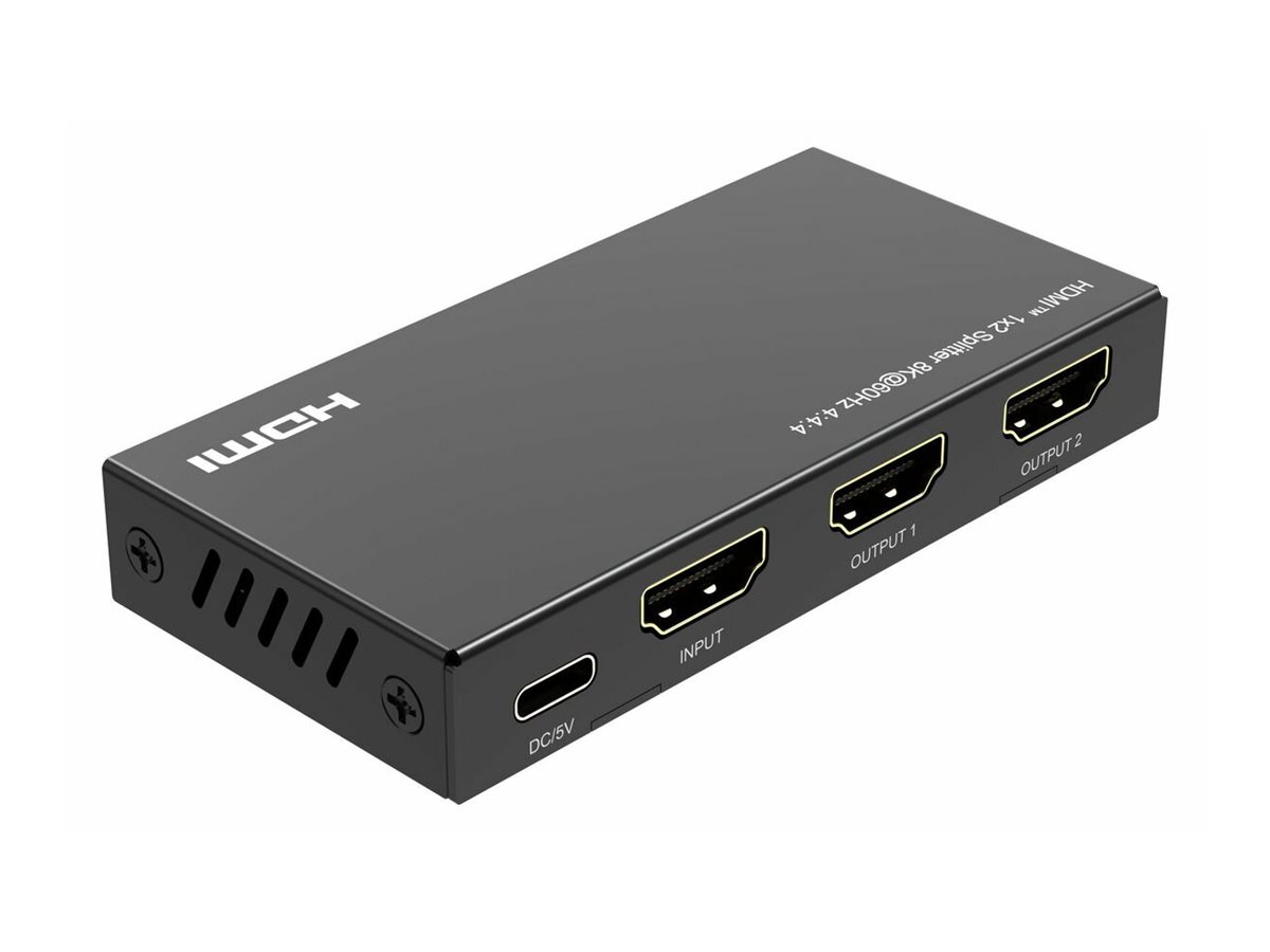 MicroConnect 8Ka60Hz HDMI Splitter 1x2 4 4 4 MC-HDMISPLITTER0102-8K, Ansicht 3