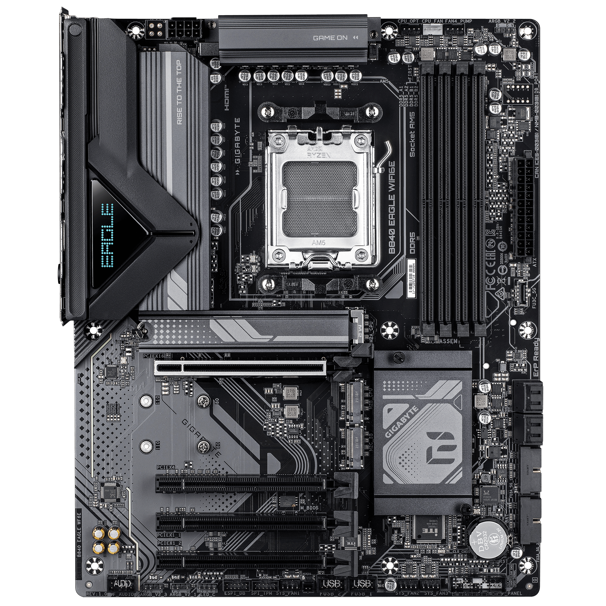 Gigabyte B840 EAGLE WIFI6E - Motherboard - ATX - Socket AM5 - AMD B840 Chipsatz - USB-C 3.2 Gen 1, USB 3.2 Gen 1…, Ansicht 2