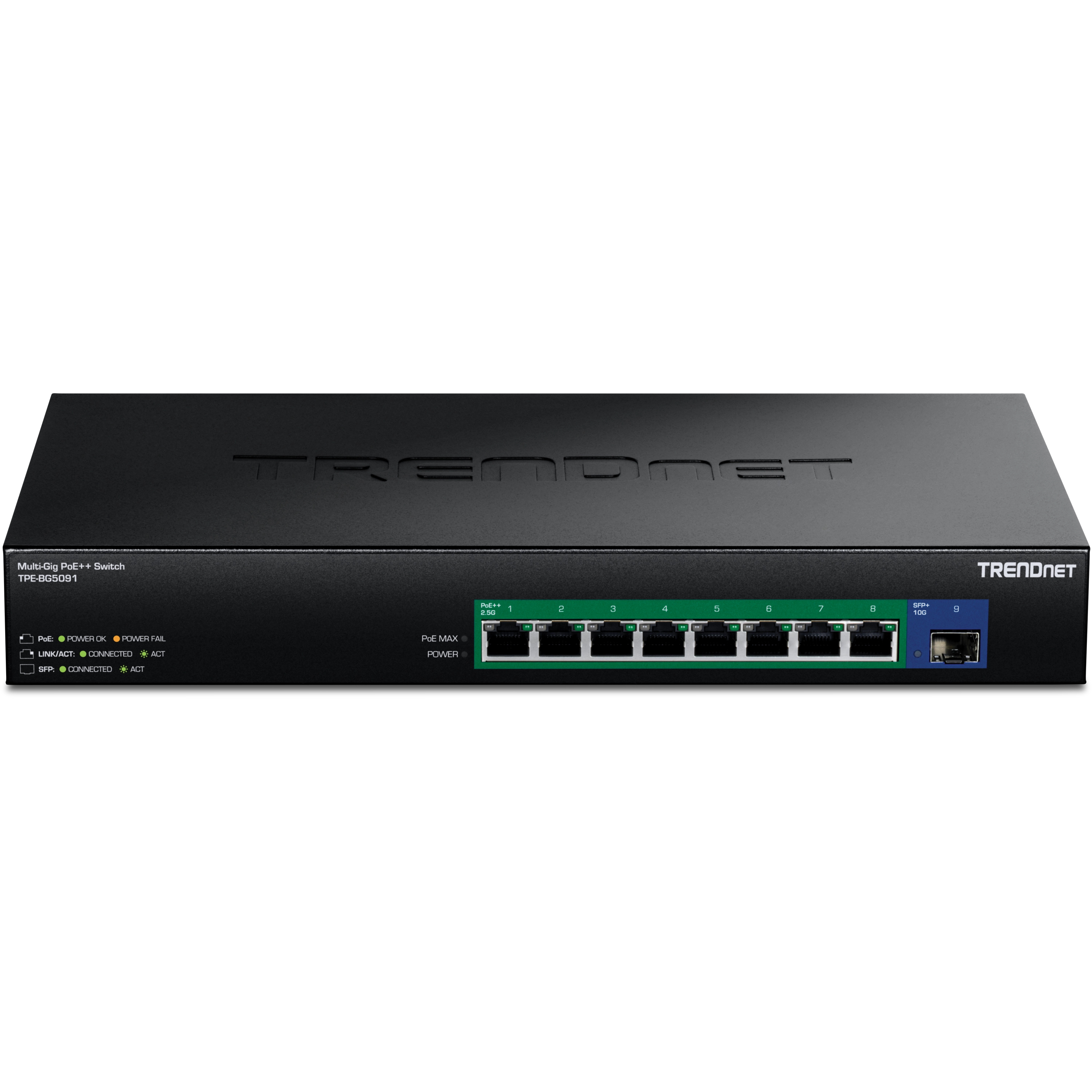 TRENDnet TPE-BG5091 Switch 480W 2.5G Power PoE++ mit 10G SFP+ P - Switch - 9-Port, Ansicht 2