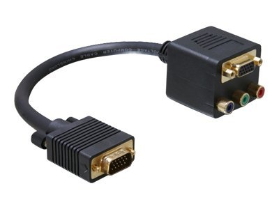 Delock - VGA-Adapter - HD-15 (VGA) (M) zu HD-15 (VGA), RCA (W) - 20 cm