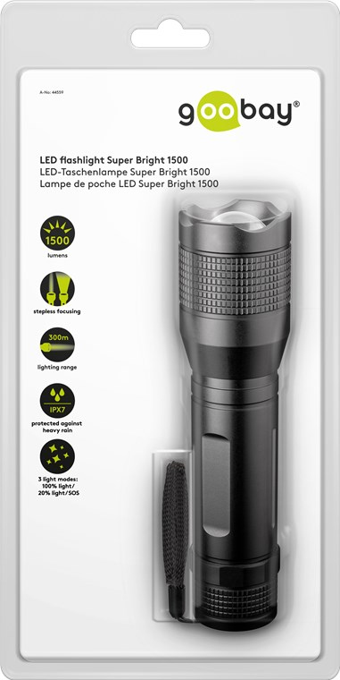 Goobay Super Bright 1500 - Stift-Blinklicht - Schwarz - Aluminium - IPX7 - CE - WEEE - 1 Lampen, Ansicht 4