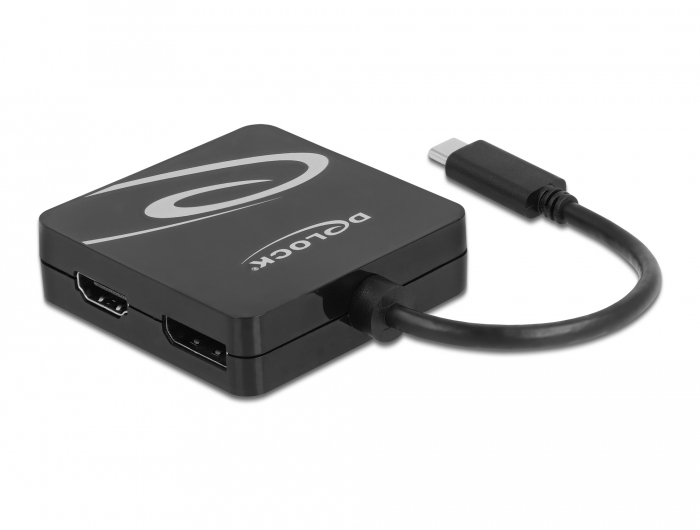 Delock High Speed - Videoadapter - Single Link - USB-C männlich zu DB-15, DVI-I, HDMI, DisplayPort weiblich - 10 cm, Ansicht 3