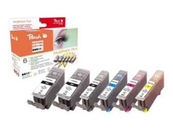 Peach Multi Pack Plus XL - 6er-Pack - Schwarz Gelb Cyan Magenta - kompatibel - Tintenpatrone (Alternative zu Canon CLI-571BKXL Canon CLI-571CXL Canon CLI-571MXL Canon CLI-571YXL Canon PGI-570PGBKXL)