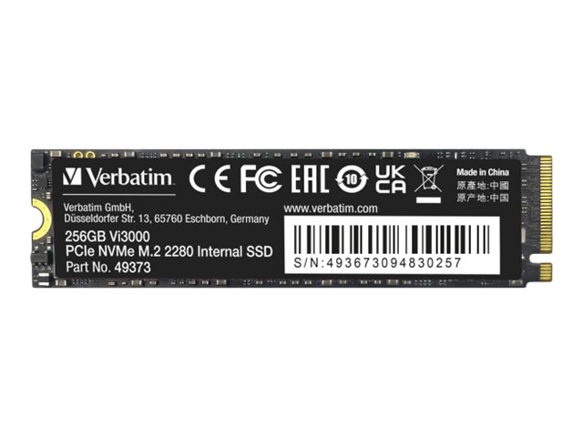 Verbatim Vi3000 M.2 SSD    256GB PCIe NVMe                  49373