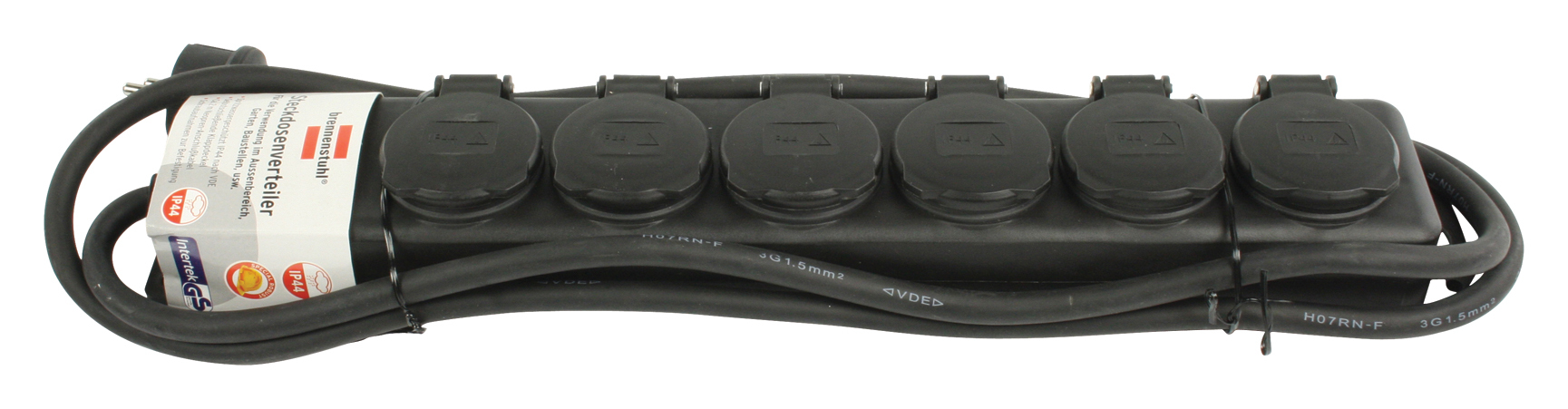 Brennenstuhl Extension socket IP44 6-way black 2m H07RN-F 3G1,5, Ansicht 2