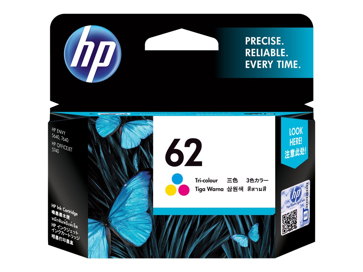 HP 62 - 4.5 ml - Farbe (Cyan, Magenta, Gelb) - original - Tintenpatrone - für ENVY 55XX, 56XX, 76XX, Officejet 250, 252, 57XX, 8040