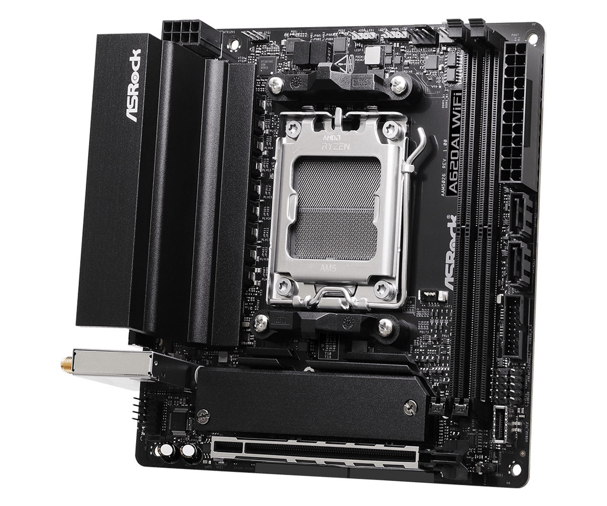 ASRock A620AI WiFi AM5 mITX HDMI retail - AMD Sockel AM5 (Ryzen Zen4) - DDR5, Ansicht 4