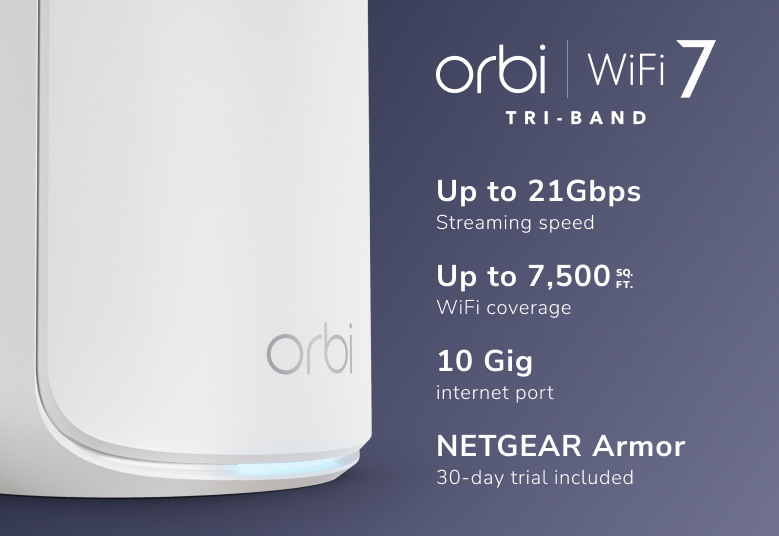 Netgear Orbi 870 Series RBE873 - WLAN-System - (Router, 2 Extender), Ansicht 3