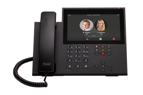 Auerswald COMfortel D-600 - VoIP-Telefon mit Rufnummernanzeige/Anklopffunktion - Schwarz, Ansicht 3