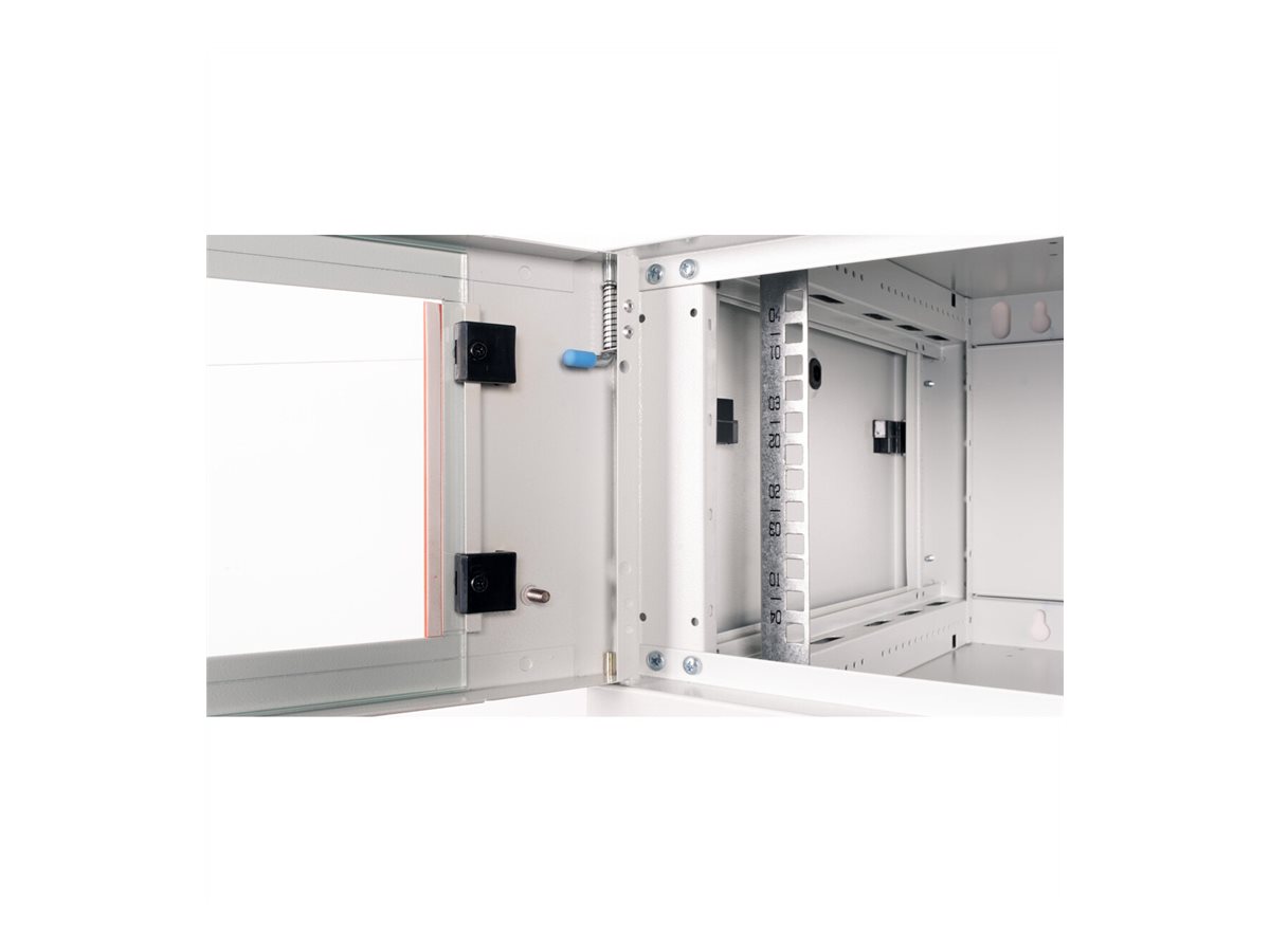 ROLINE Basic Plus - Gehäuse Netzwerkschrank - 600x450 BxT - geeignet für Wandmontage - RAL 7035, Hellgrau - 4U - 19, Ansicht 3