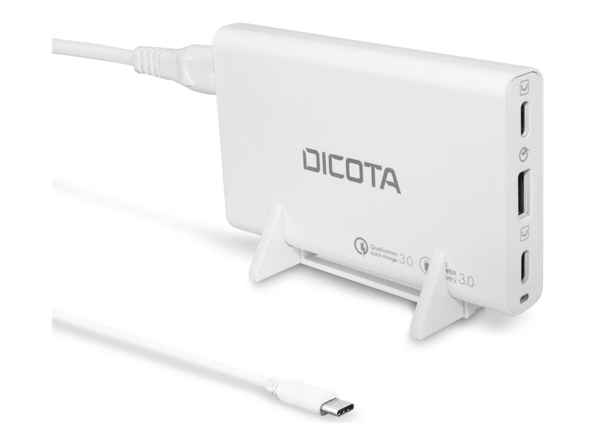 Dicota Netzteil - Universal - 65 Watt - PD 3.0, QC 4.0+ - 3 Ausgabeanschlussstellen (2 x USB-C, USB)