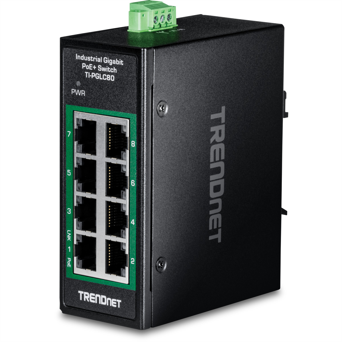 TRENDnet 8-Port Industrial Gigabit PoE+ DIN-Rail Mini Switch - Switch - 1 Gbps