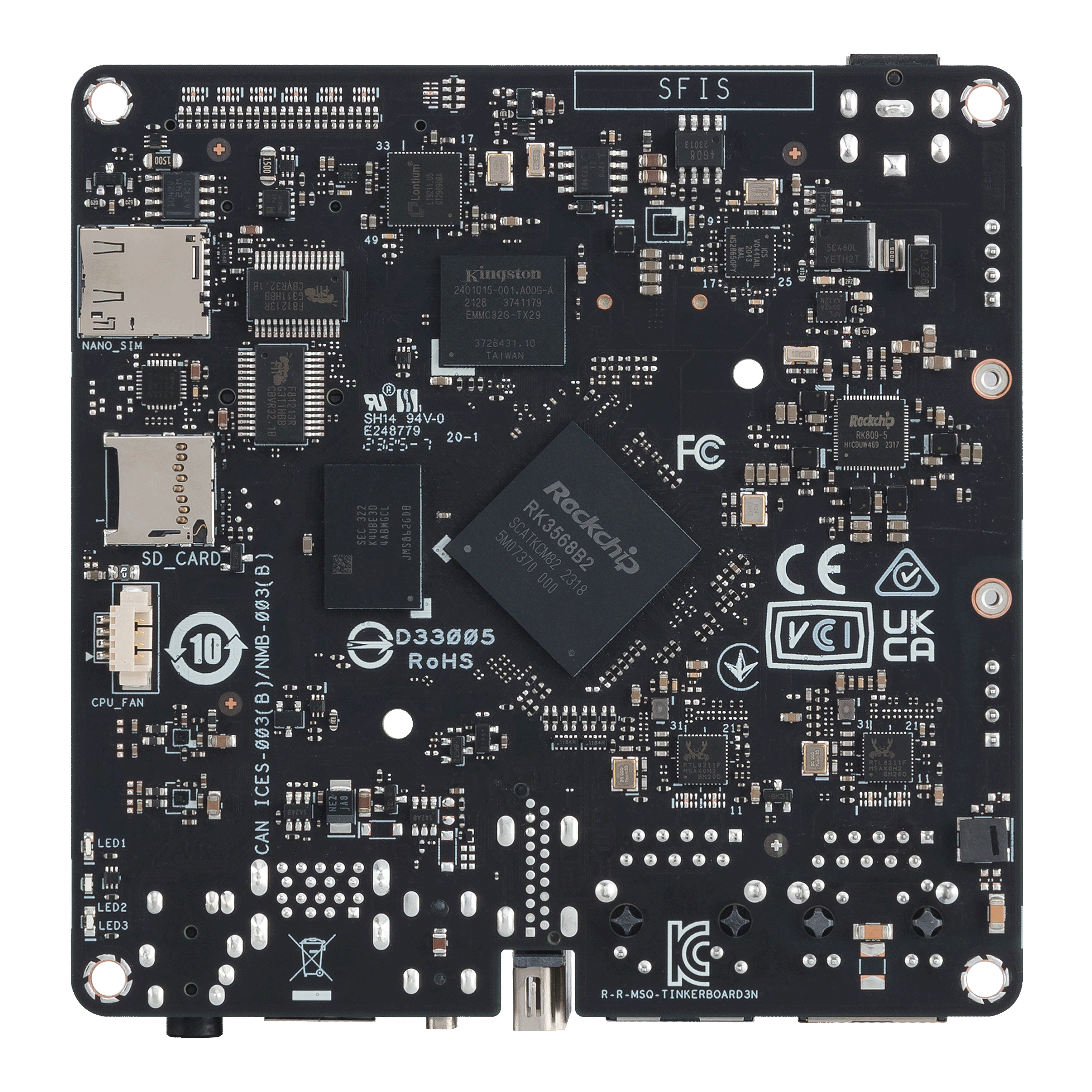 ASUS Tinker Board 3N - Einplatinenrechner - Rockchip RK3568, Ansicht 4