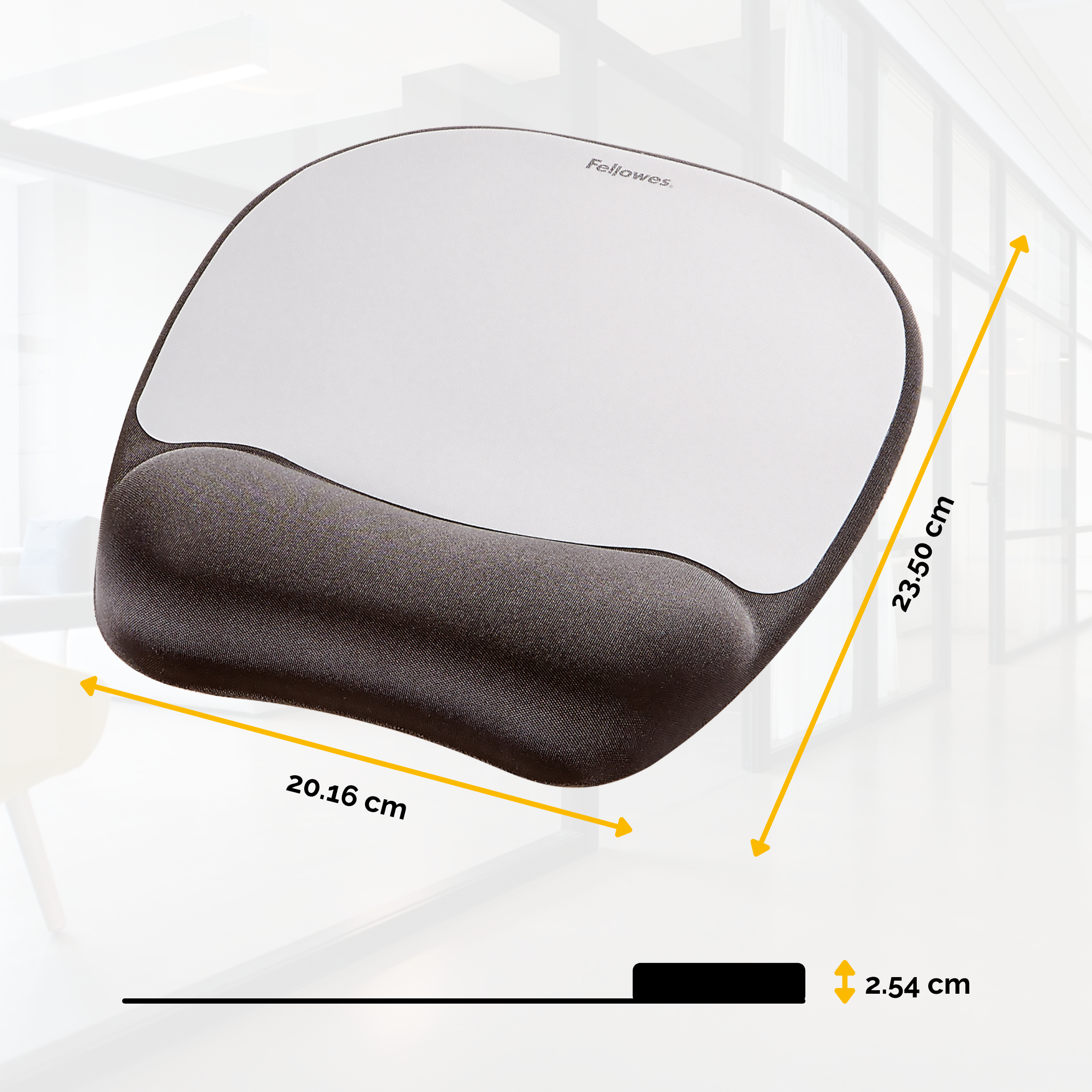 Fellowes Memory Foam - Mauspad mit Handgelenkpolsterkissen - Silber, Ansicht 3