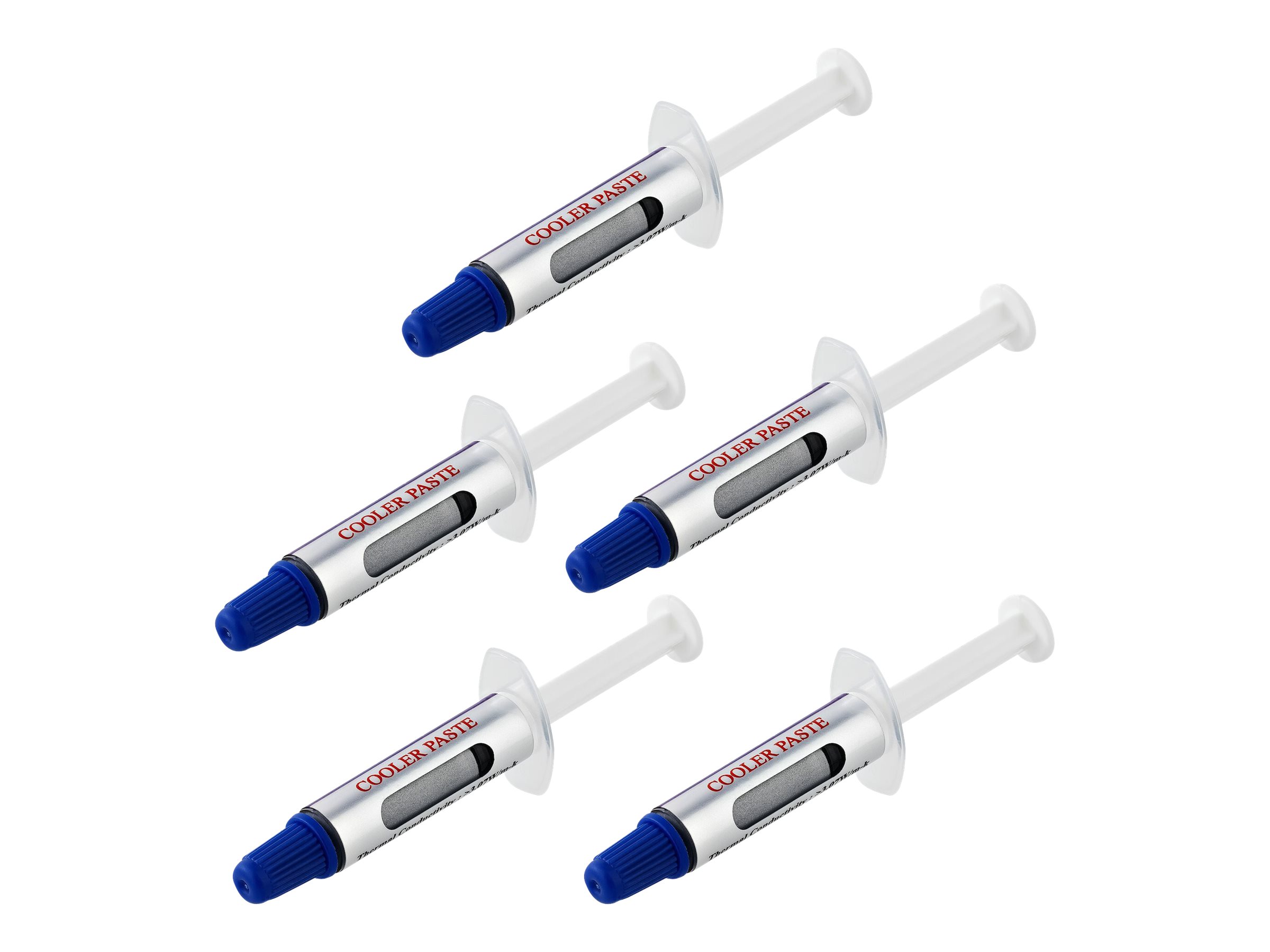 StarTech.com Thermal Paste, High Performance Thermal Paste, Pack of 5 Re-sealable Syringes (1.5g / each), Metal Oxide Heat Sink Compound, CPU Thermal Paste, Thermal Glue, RoHS / CE - GPU Grease (SILV5-THERMAL-PASTE) - Wärmeleitpaste - High-Performan...
