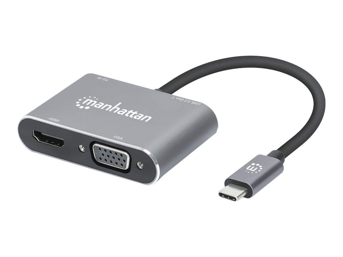 Manhattan USB-C auf HDMI & VGA 4in1 Konverter Power Delivery