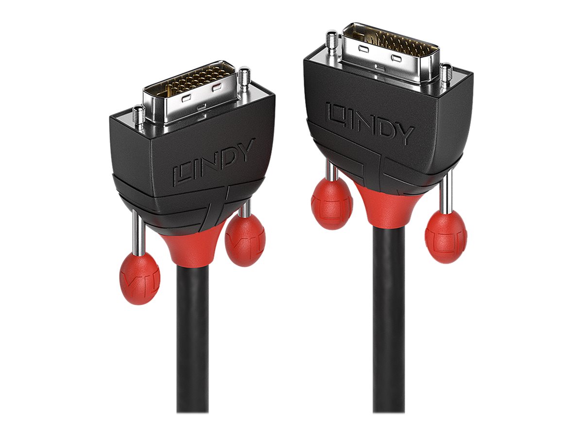 Lindy Black Line - DVI-Kabel - Dual Link - DVI-D (M) zu DVI-D (M) - 1 m - rund, Daumenschrauben, 1080p-Unterstützung, unterstützt 2560 x 1600 (WQXGA)