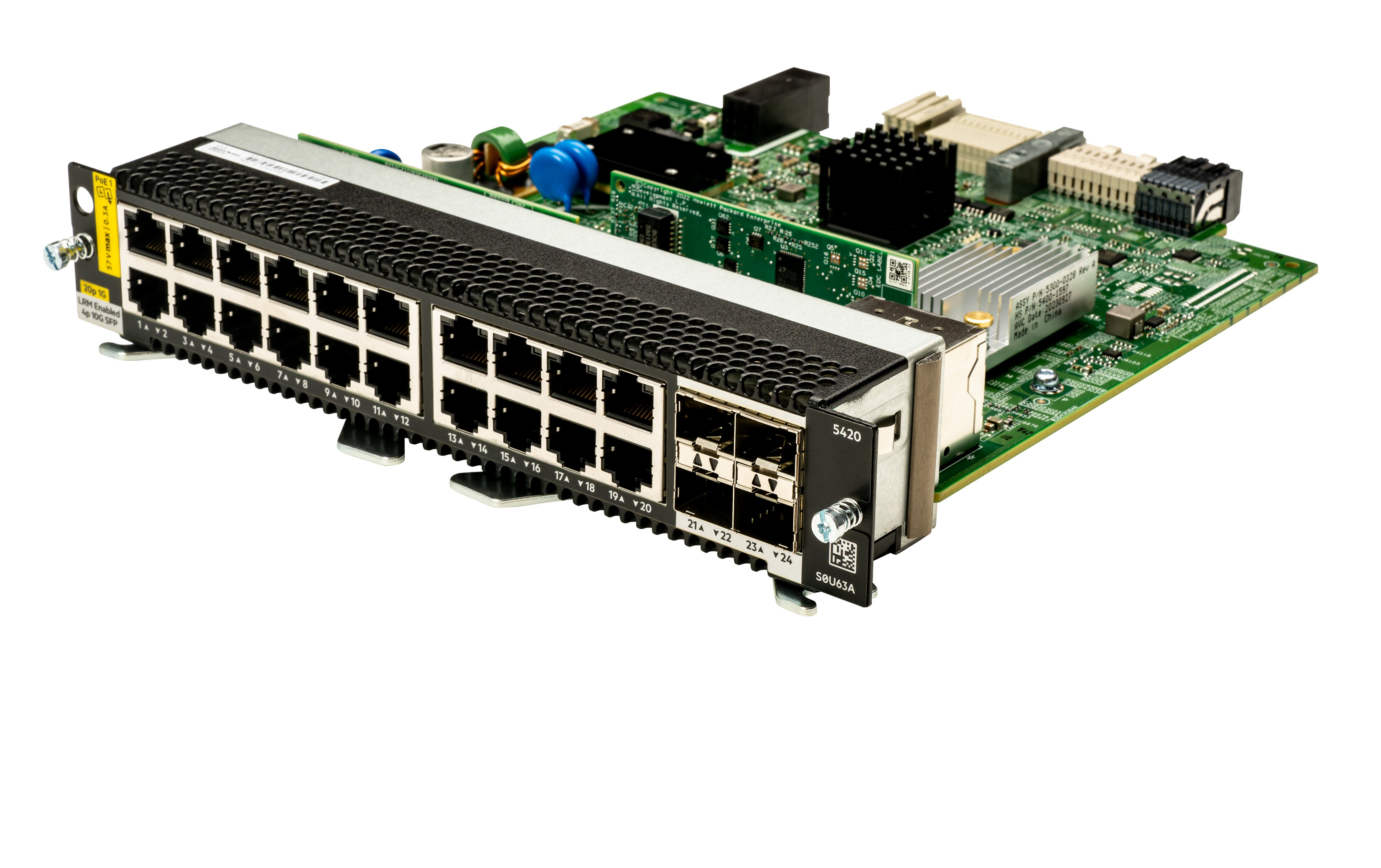 HPE Aruba Networking CX 5420 20p 10M/100M/1G Class4 PoE 4p SFP+ 1G/10G LRM Module - Switch - L3 - managed, Ansicht 2