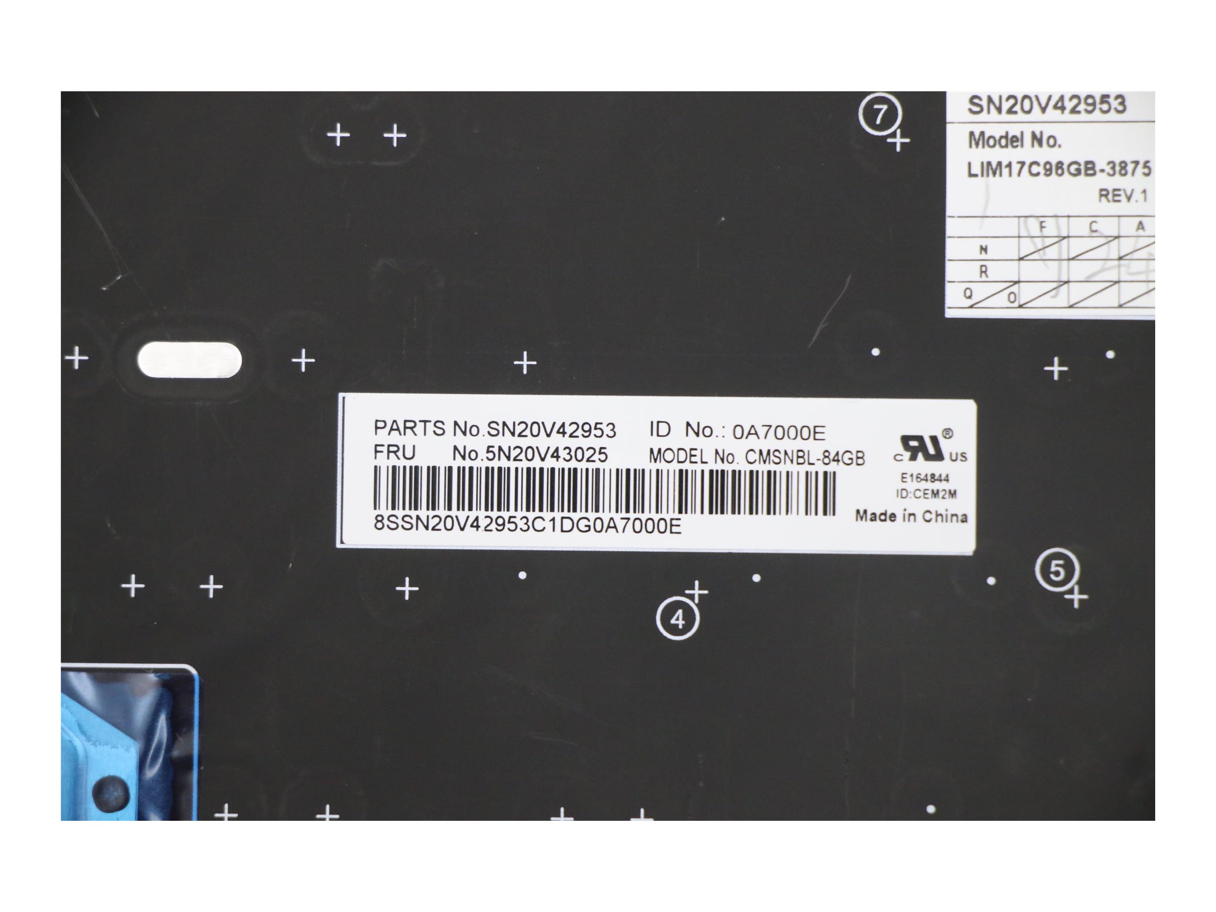Lenovo 5N20V43025 - Tastatur - Lenovo - ThinkPad X13 Gen 1, Ansicht 3