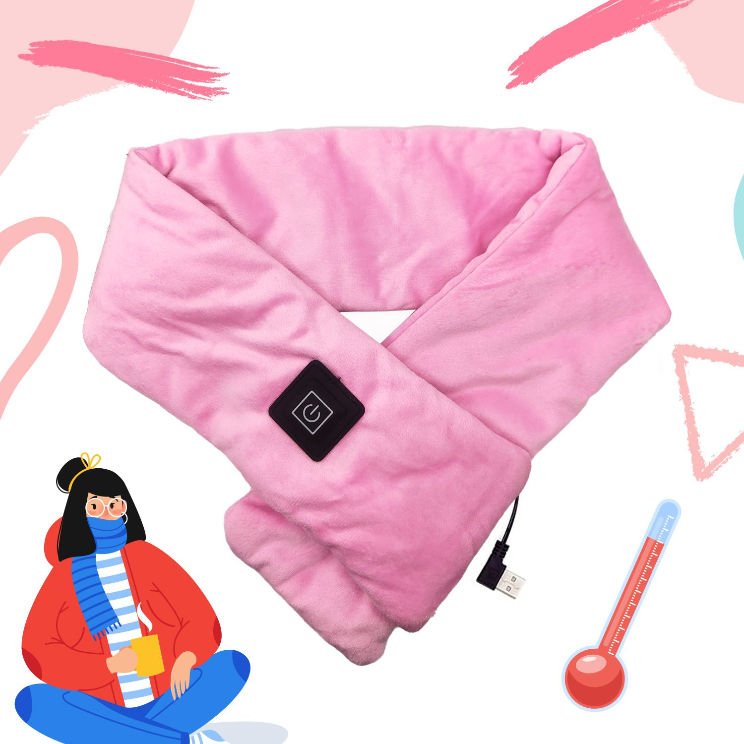 Mad Monkey Beheizter Schal Pink, Ansicht 4
