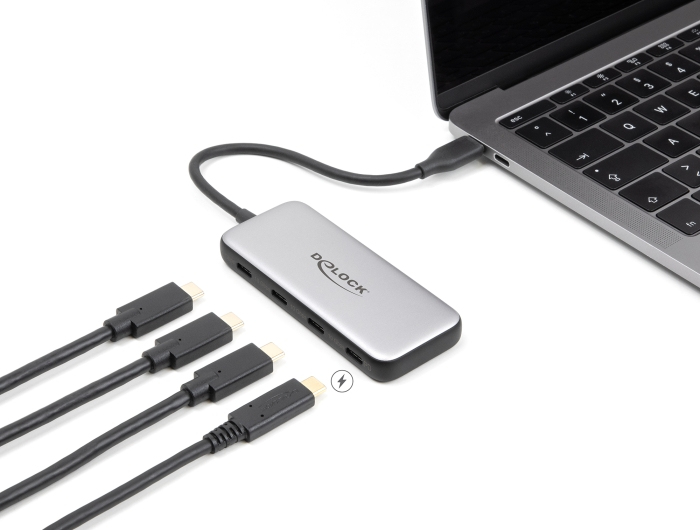 Delock Hub - 10 Gbps, PD 85W - 4 x USB-C 3.2 Gen 2, Ansicht 3