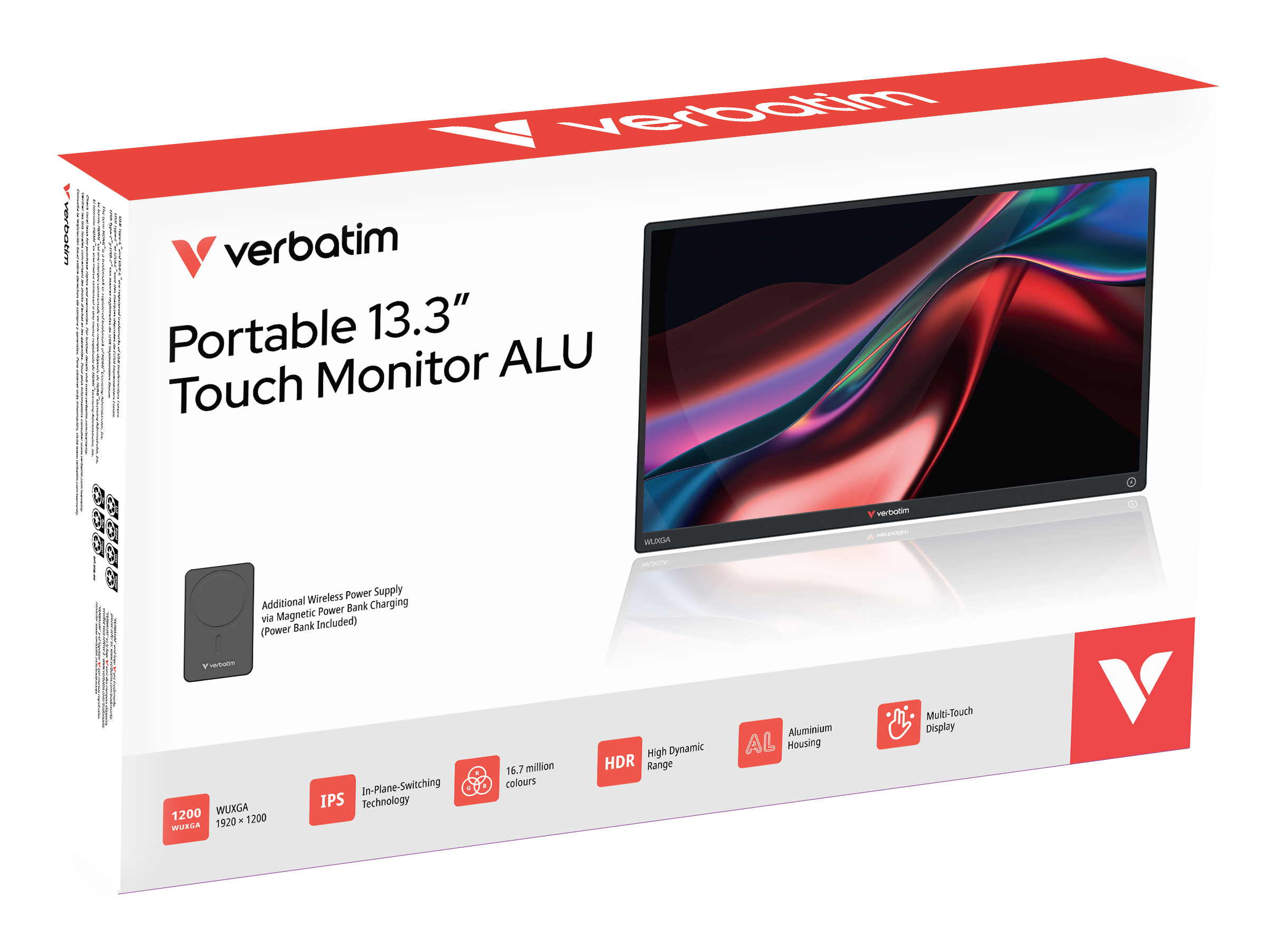 Verbatim Touch Monitor 13.3 Wireless - Flachbildschirm (TFT/LCD) - 33,8 cm, Ansicht 3