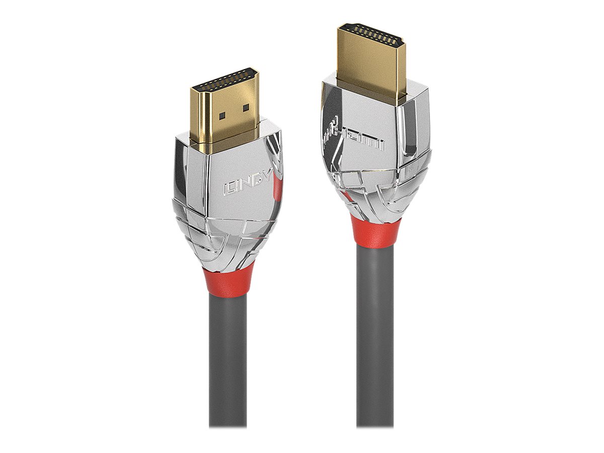 Lindy CROMO - HDMI-Kabel mit Ethernet - HDMI männlich zu HDMI männlich - 3 m - Dreifachisolierung - Grau