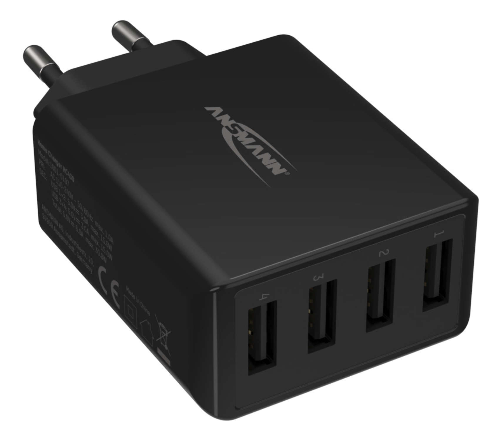 Ansmann Home Charger HC430 - Netzteil - 30 Watt - 6 A - 4 Ausgabeanschlussstellen (4 x USB), Ansicht 2