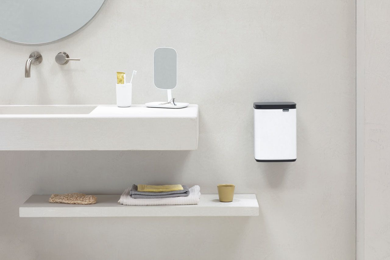 Brabantia Bo Waste Bin - 4 l - Rechteckig - Stahl - Schwarz - Weiß - Stahl - Manuell, Ansicht 3