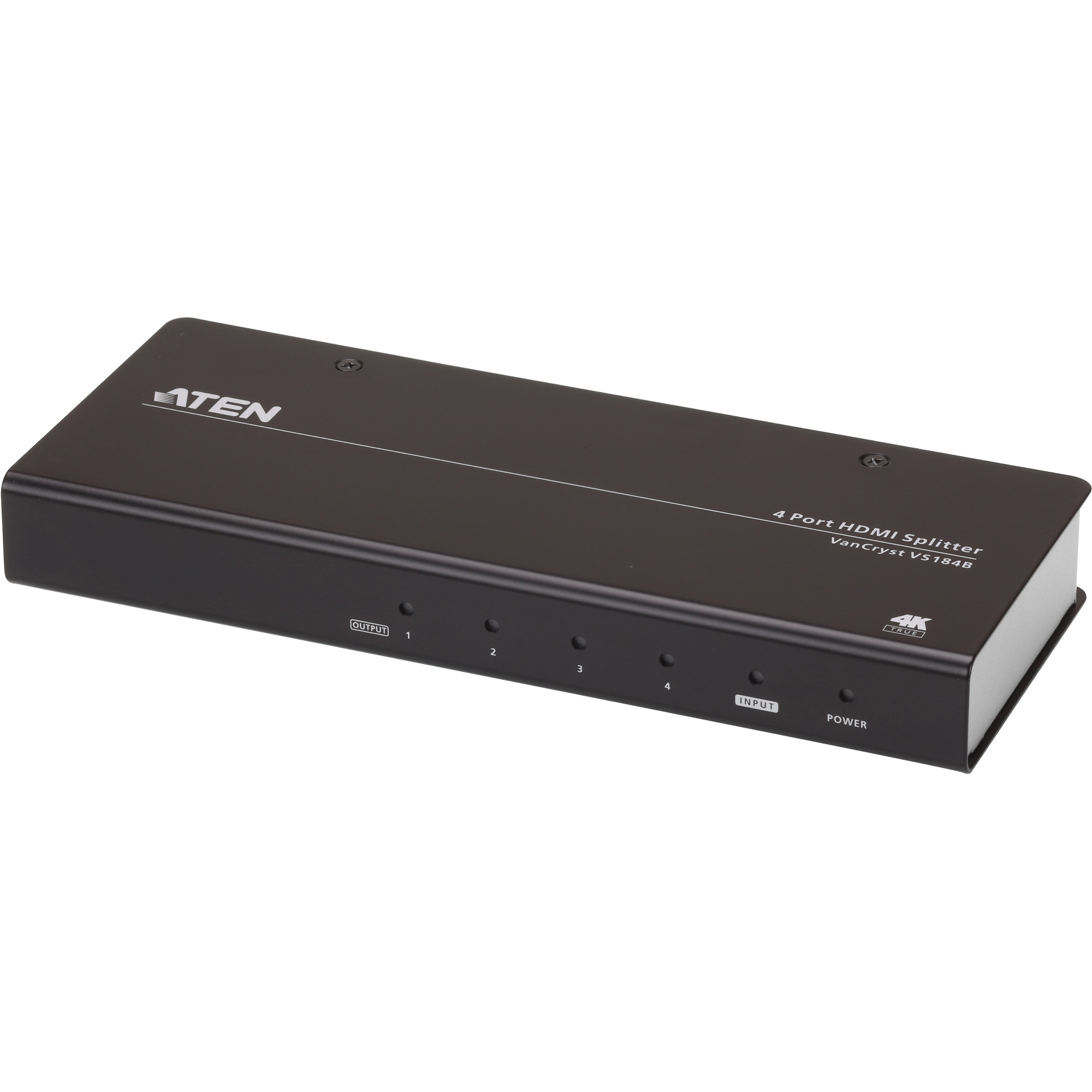 ATEN 4-Port True 4K HDMI Splitter - HDMI - 4x HDMI - 4096 x 2160 Pixel - Schwarz - Metall - 4K Ultra HD