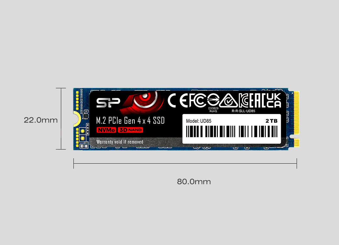 Silicon Power UD85 - SSD - 1 TB - intern - M.2 2280 - PCIe 4.0 x4 (NVMe), Ansicht 4