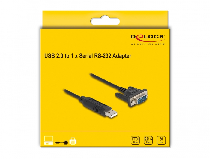 Delock Kabel USB / seriell - USB (M) zu DB-9 (M), Ansicht 4