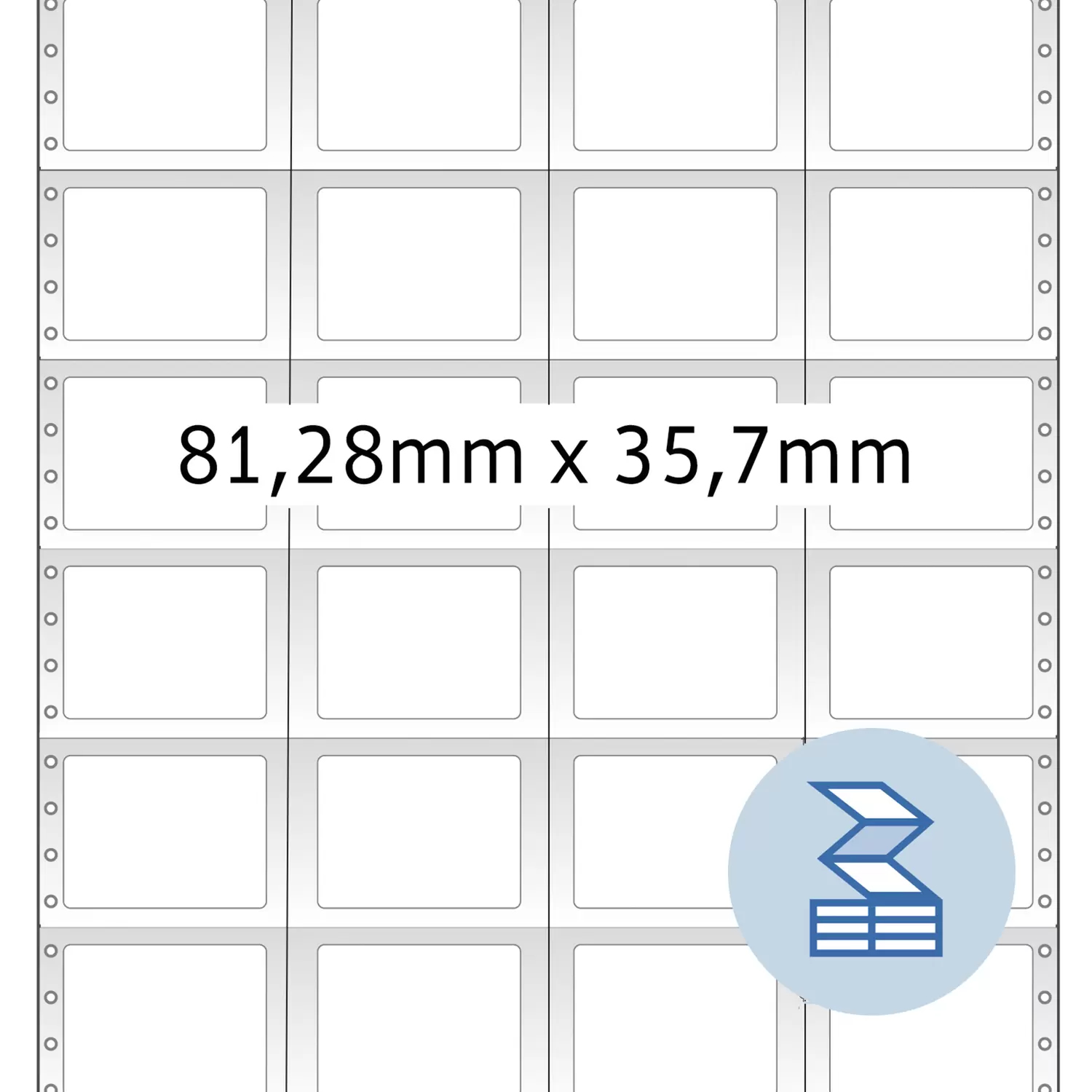HERMA Computer labels - Papier - matt - perforiert - weiß - 81.28 x 35.7 mm 16000 Etikett(en) (4 Bogen x 4000), Ansicht 4