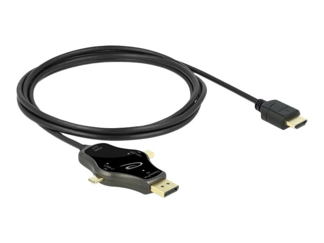 Delock 3 in 1 - Videoadapter - DisplayPort, Mini DisplayPort, 24 pin USB-C männlich zu HDMI männlich