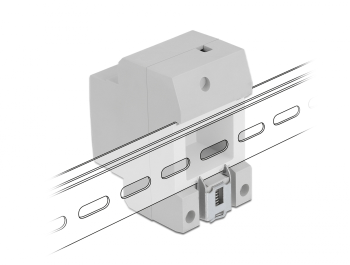 Delock Schutzkontakt-Steckdose für Hutschienenmontage 5 Stück - CEE 7/3 - Grau - Kunststoff - 250 V - 16 A - 64 mm, Ansicht 3