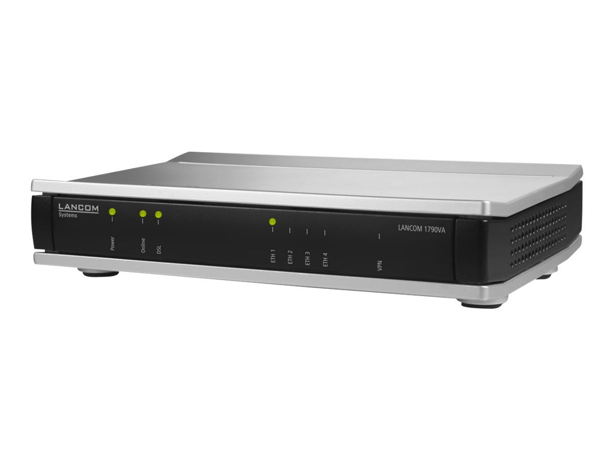 Router / LANCOM 1790VA (EU) / Leistungsstarker Business-Router mit VDSL2/ADSL2+-Modem (Annex A/B/J/M), VDSL-Supervectoring-Unterstützung, IPSec-VPN (5 Kanäle/opt. 25), LB, QoS, USB, 4x GE (IEEE 802.3az)