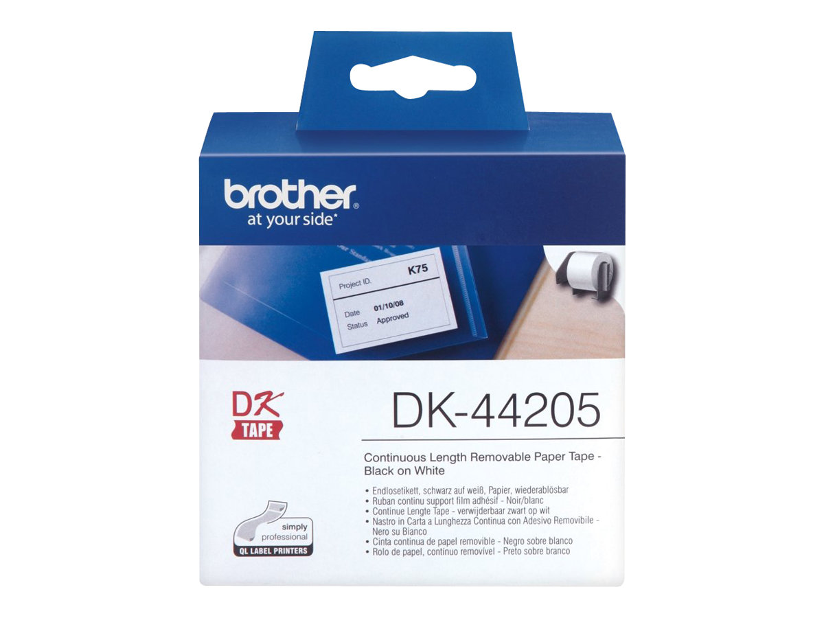 Brother DK44205 - Entfernbarer Klebstoff - weiß - Rolle (6,2 cm x 30,5 m)
