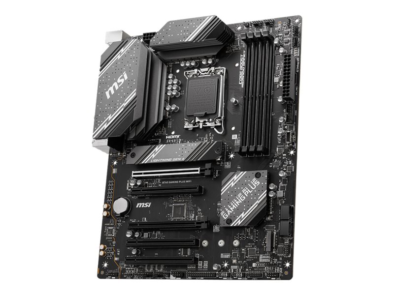 MSI B760 GAMING PLUS WIFI - Motherboard - ATX - LGA1700-Sockel - B760 Chipsatz - USB 3.2 Gen 1 USB 3.2 Gen 2 USB-C 3.2 Gen2 - 2.5 Gigabit LAN Wi-Fi 6E Bluetooth - Onboard-Grafik (CPU erforderlich)