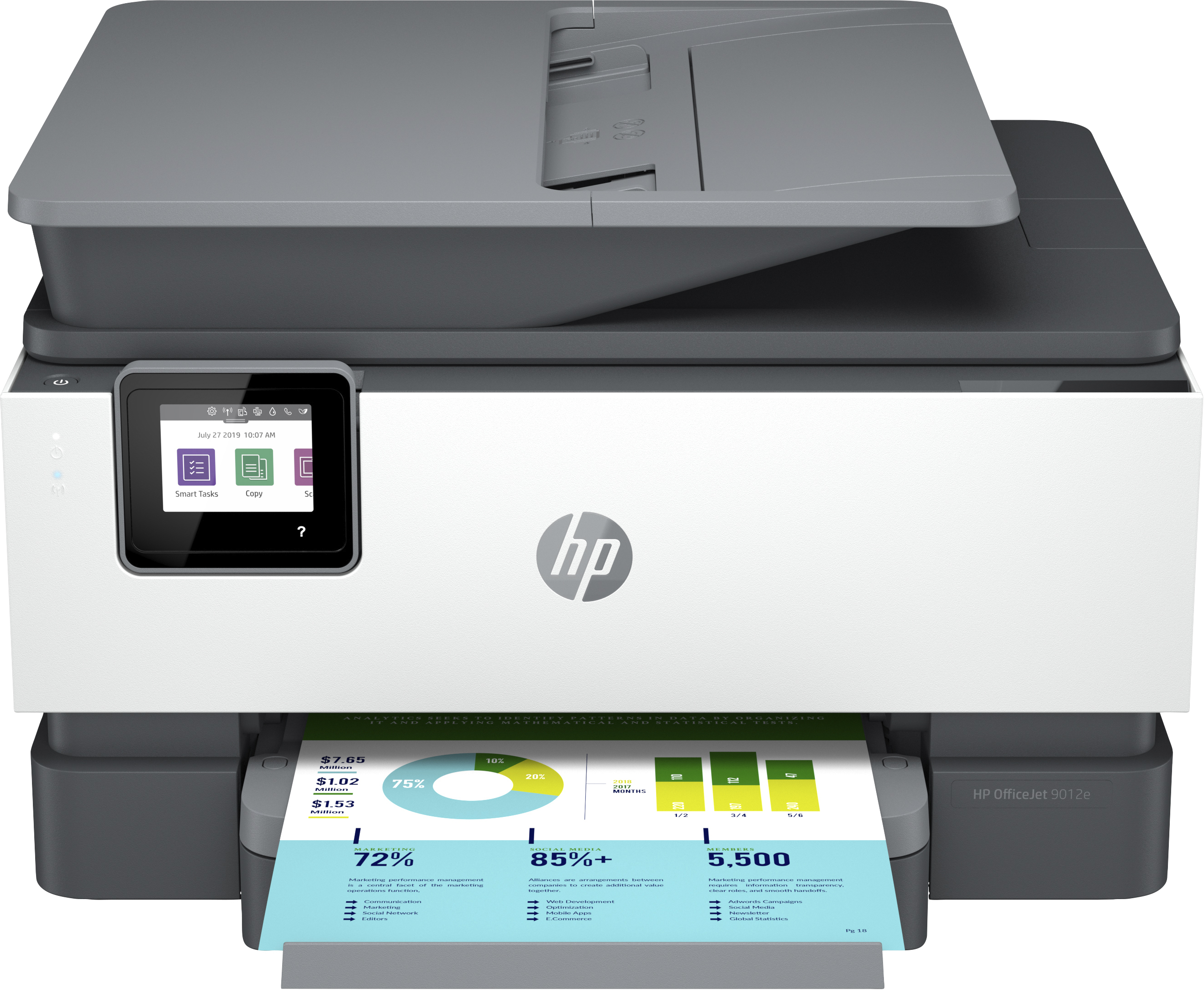 HP OfficeJet Pro 9012e - Thermal Inkjet - Farbdruck - 4800 x 1200 DPI - A4 - Direktdruck - Schwarz - Weiß