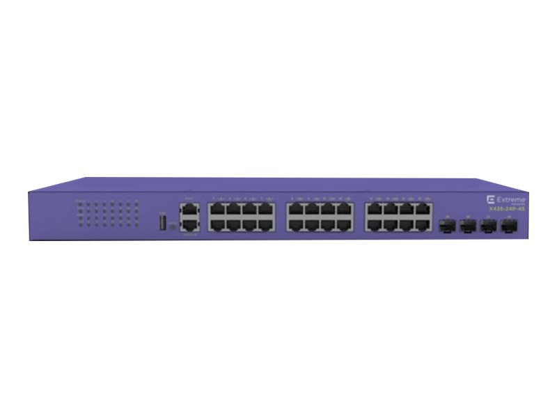 Extreme Networks ExtremeSwitching X435-24P-4S - Switch - managed - 24 x 101001000 (PoE+)