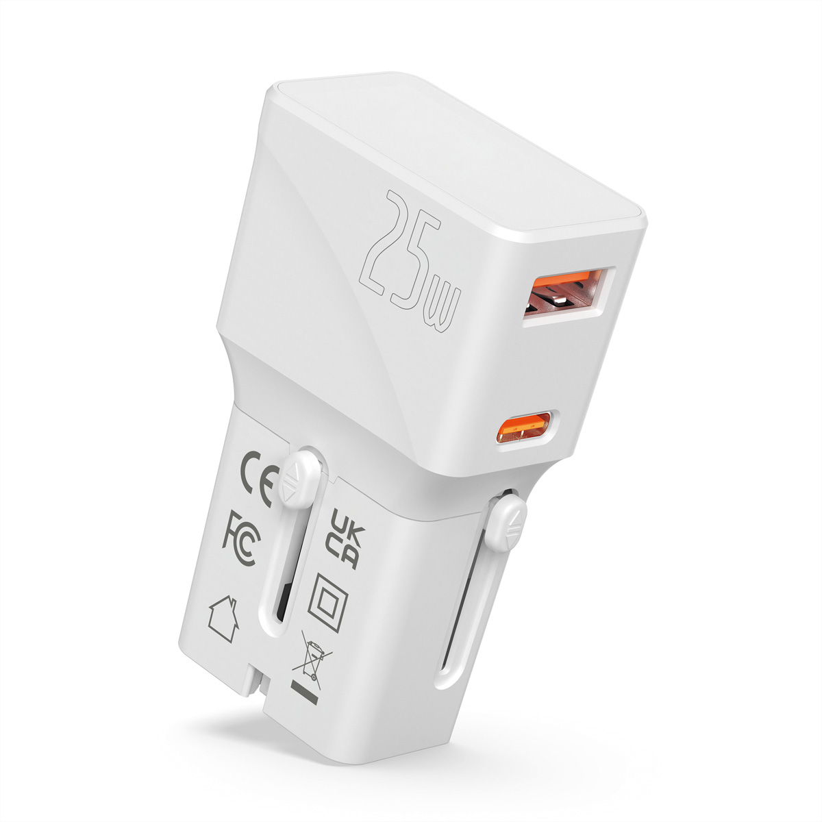 VALUE USB-Reiseladegerät EU/UK/US 2x USB A+C
