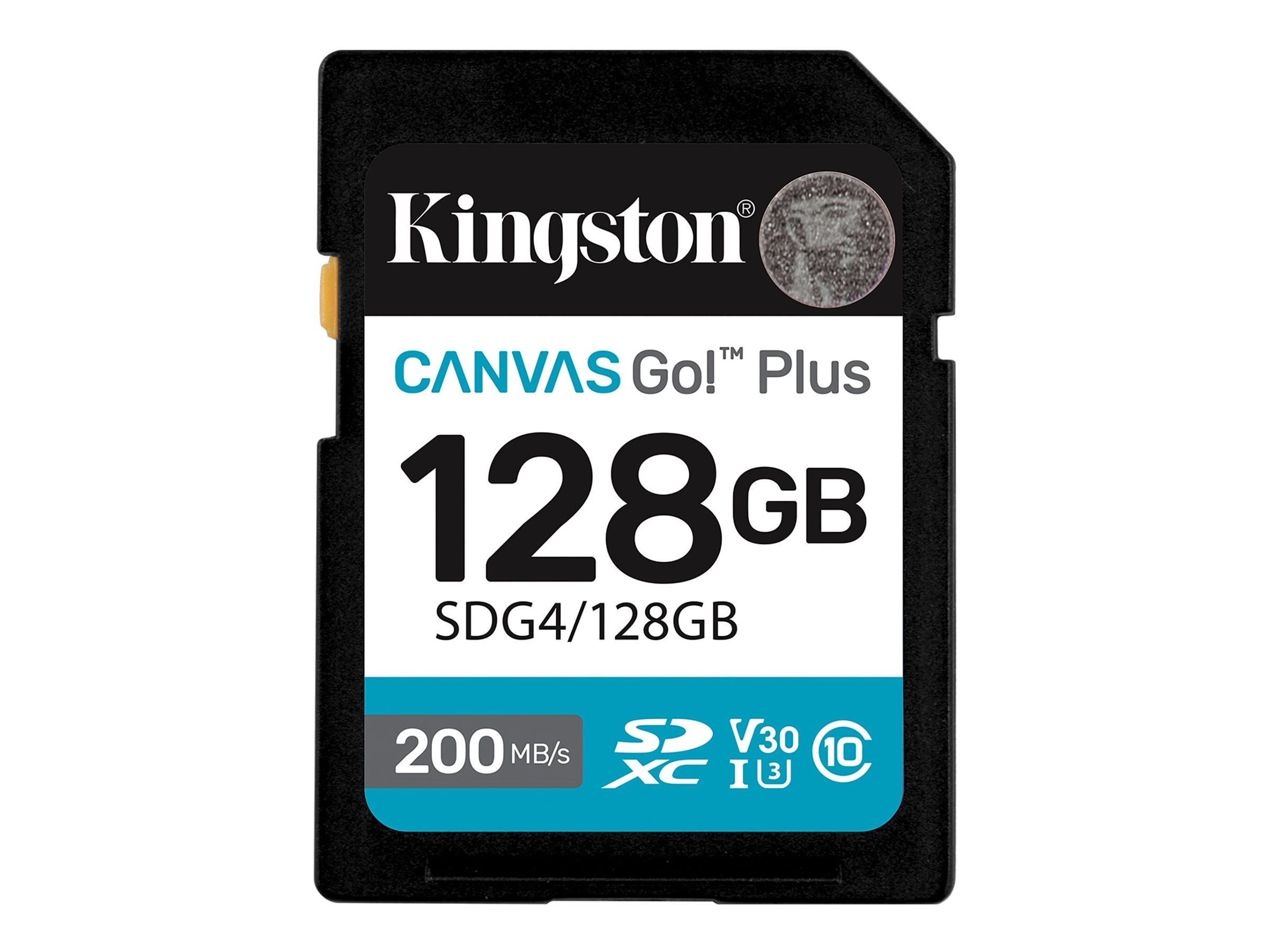 Kingston Canvas Go! Plus - Flash-Speicherkarte - 128 GB - Video Class V30 / UHS-I U3 / Class10 - SDXC UHS-I
