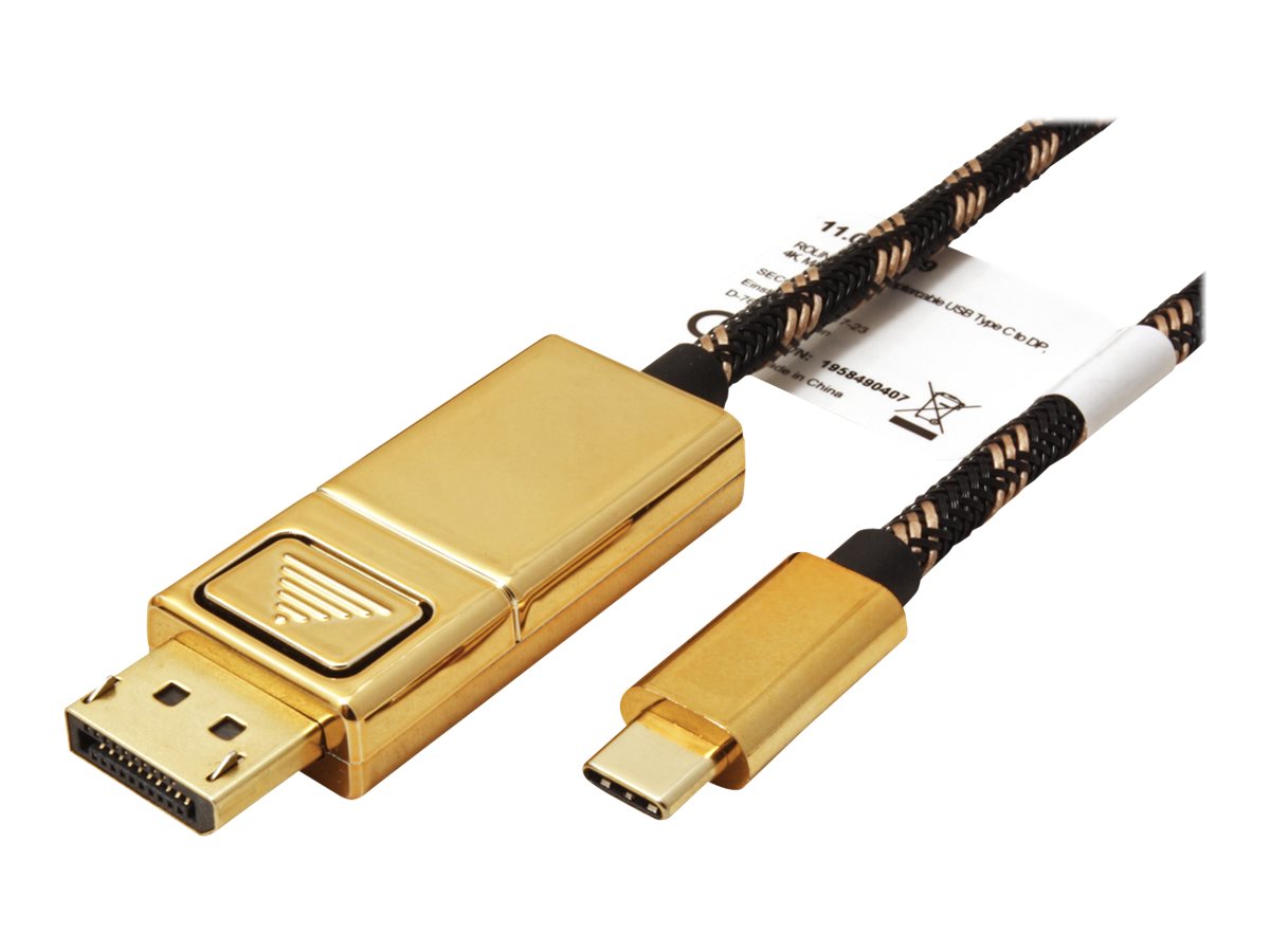 Roline Gold - DisplayPort-Kabel - USB-C (M) zu DisplayPort (M) Verriegelung - USB 3.1 / DisplayPort 1.2 - 1 m - 4K Unterstützung