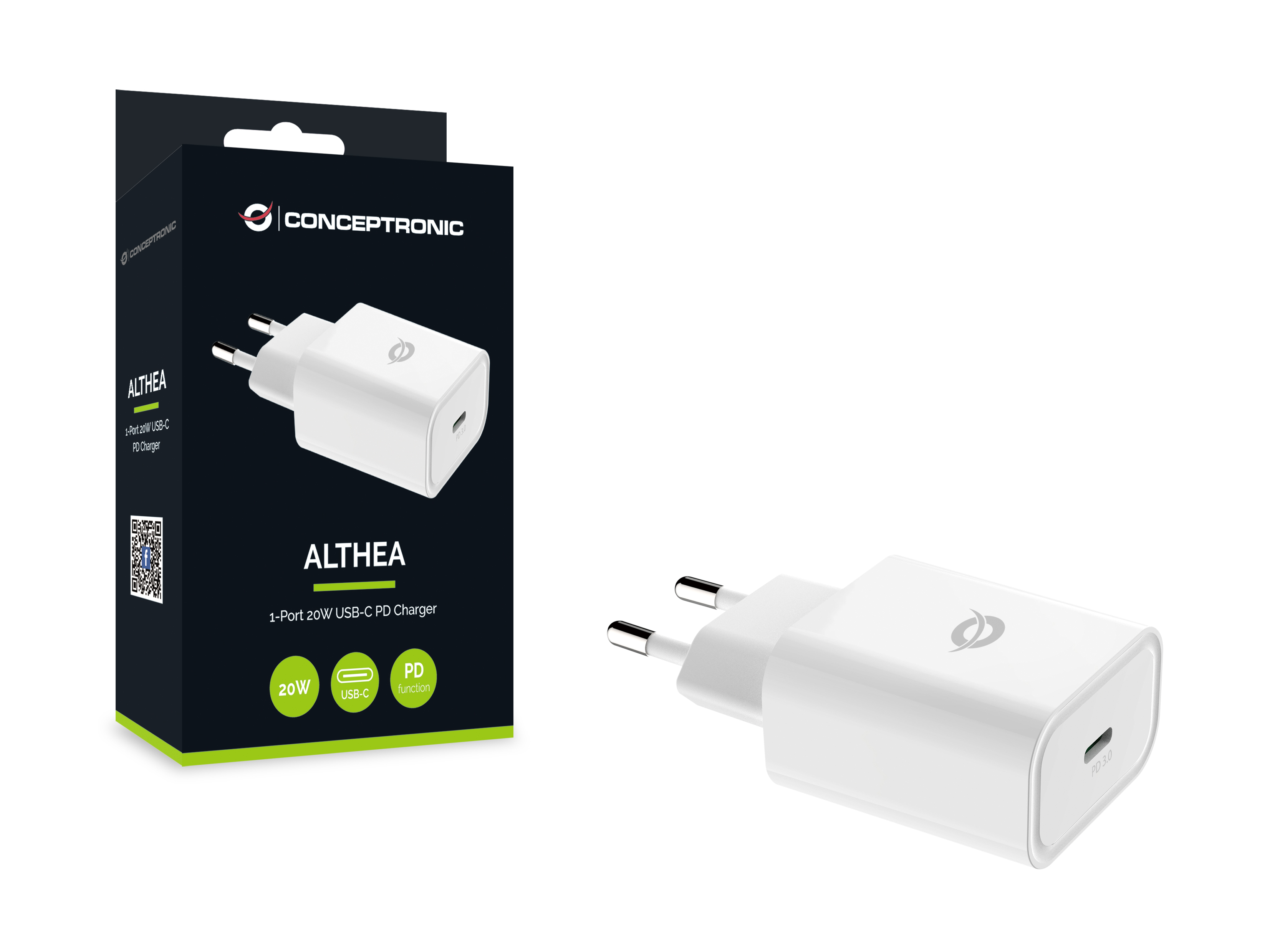 Conceptronic ALTHEA - Netzteil - 20 Watt - PD 3.0 (24 pin USB-C), Ansicht 3
